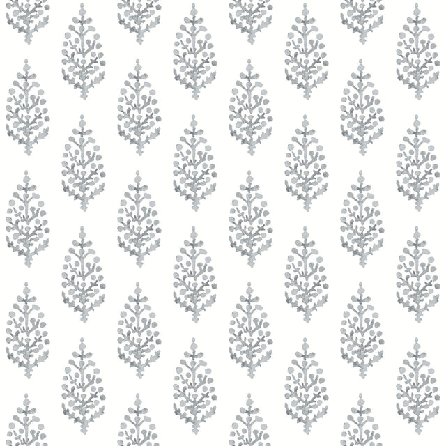 York Paisley On Calico Gray Wallpaper