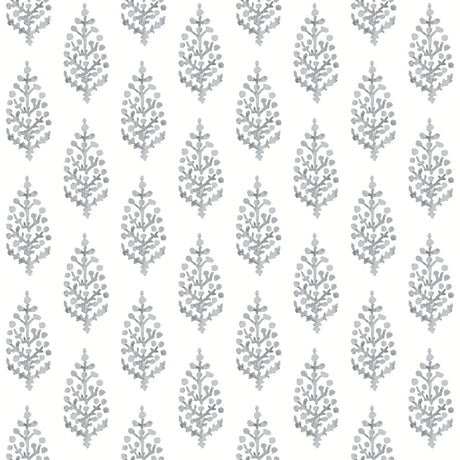 York Paisley On Calico Gray Wallpaper