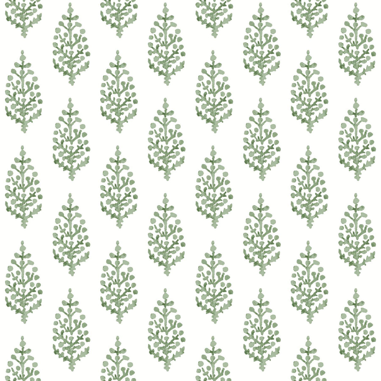 York Paisley On Calico Green Wallpaper