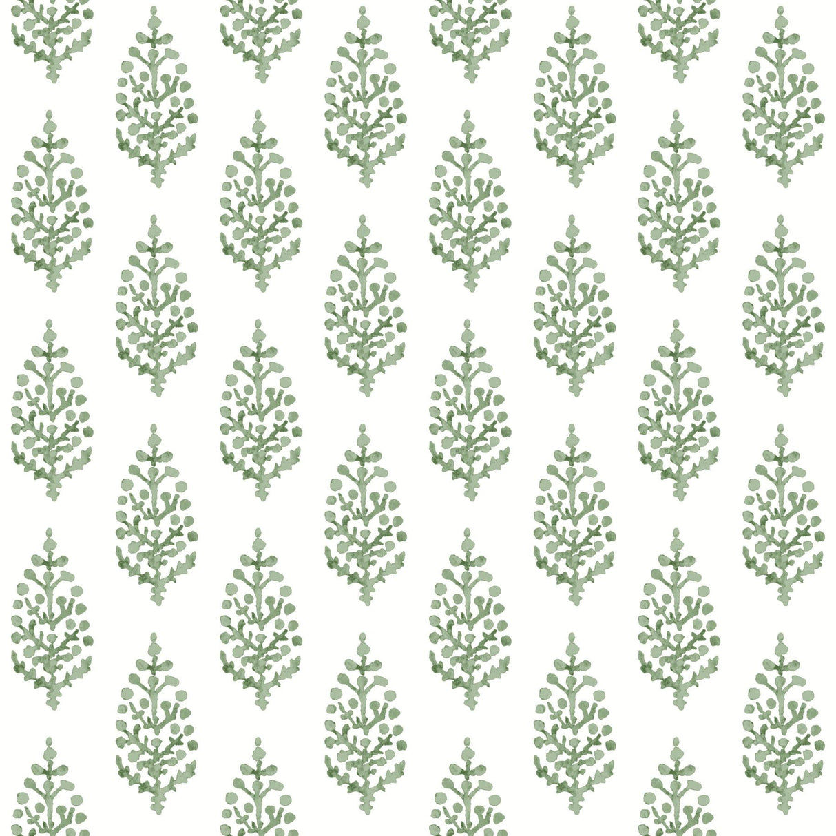 York Paisley On Calico Green Wallpaper