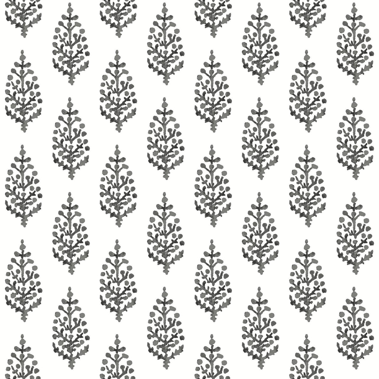 York Paisley On Calico Black/White Wallpaper