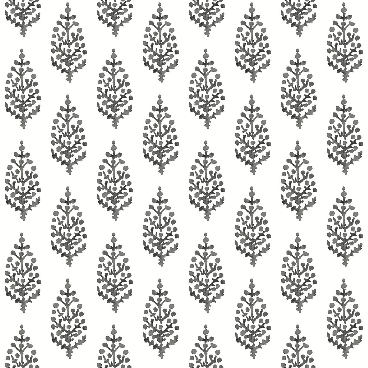 York Paisley On Calico Black/White Wallpaper