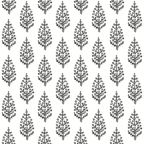 York Paisley On Calico Black/White Wallpaper