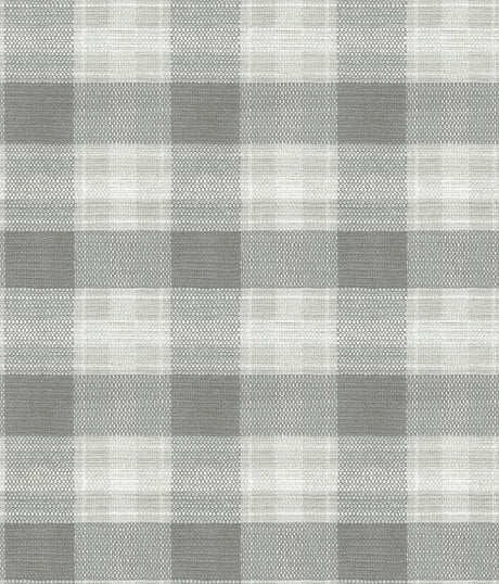 York Woven Buffalo Check Gray Wallpaper