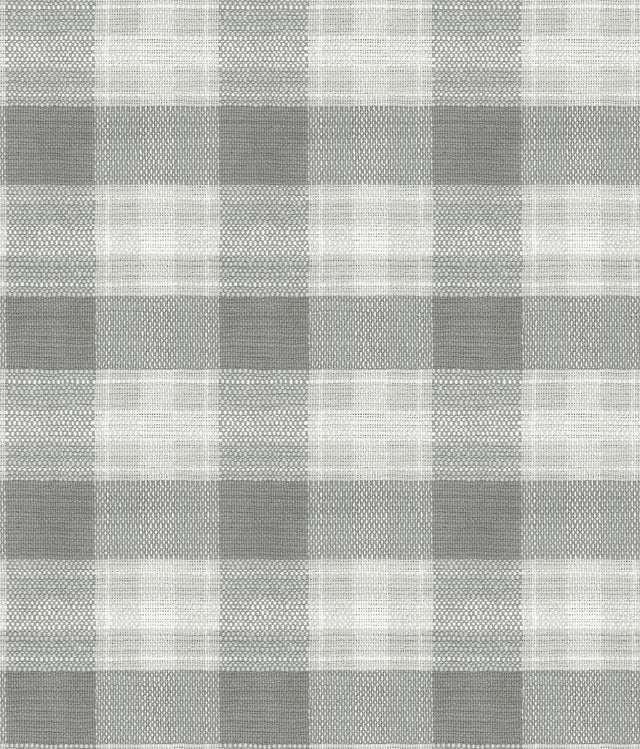 York Woven Buffalo Check Gray Wallpaper