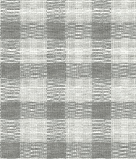York Woven Buffalo Check Gray Wallpaper