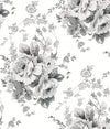 York Heritage Rose White/Black Wallpaper