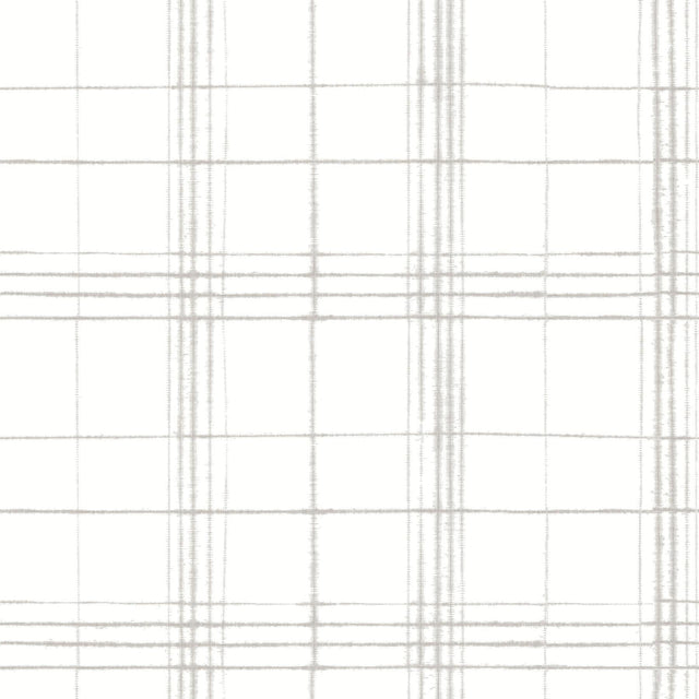 York Farmhouse Plaid Linen/White Wallpaper