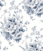 York Heritage Rose Navy/White Wallpaper