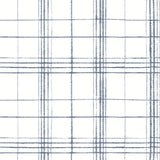 York Farmhouse Plaid Navy/White Wallpaper
