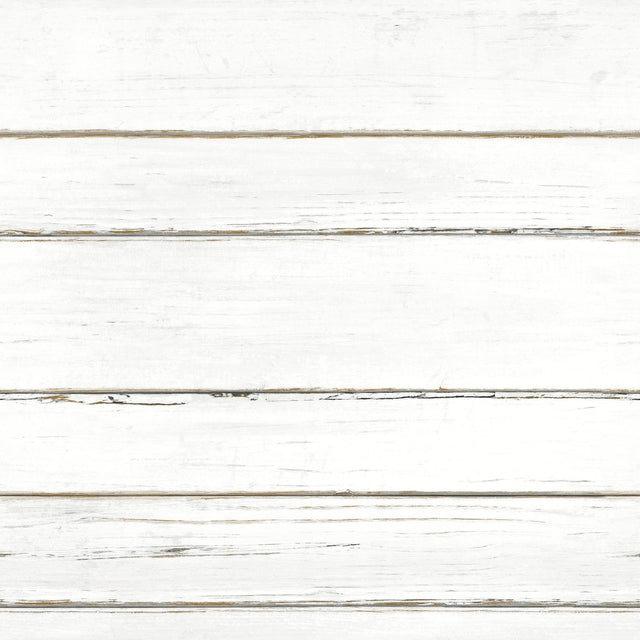 York Shiplap Planks White Wallpaper