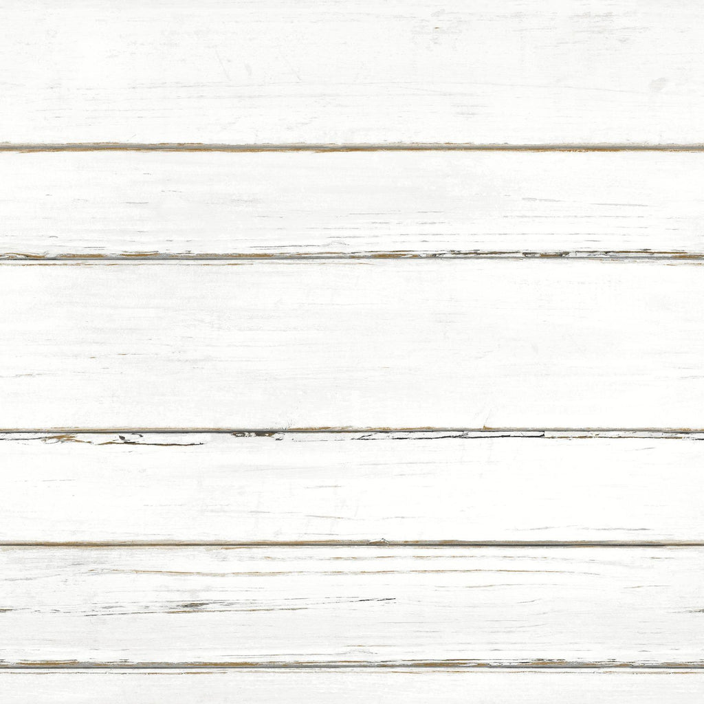 York Shiplap Planks White Wallpaper