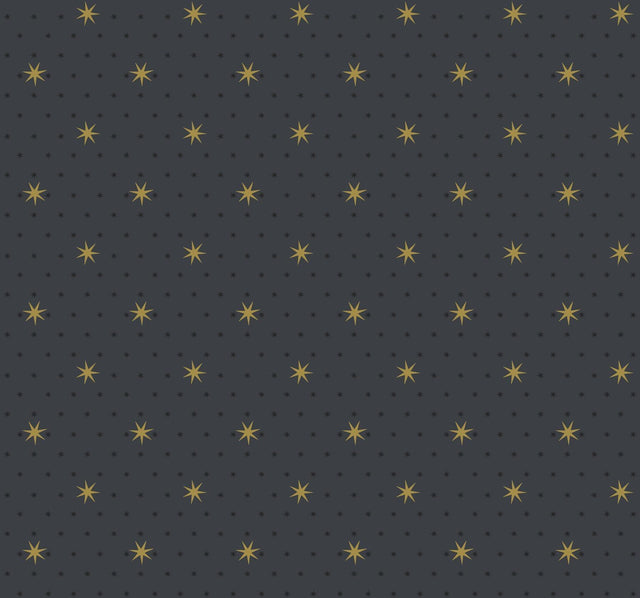 York Stella Star Black Wallpaper