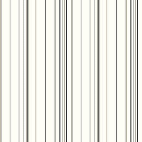 York Wide Pinstripe Black/Bronze Wallpaper