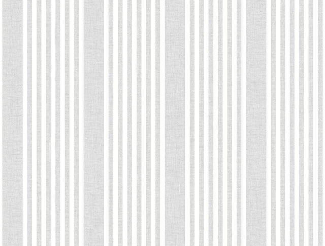York French Linen Stripe Gray Wallpaper