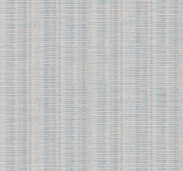 York Broken Boucle Stripe Putty/Blue Mix Wallpaper
