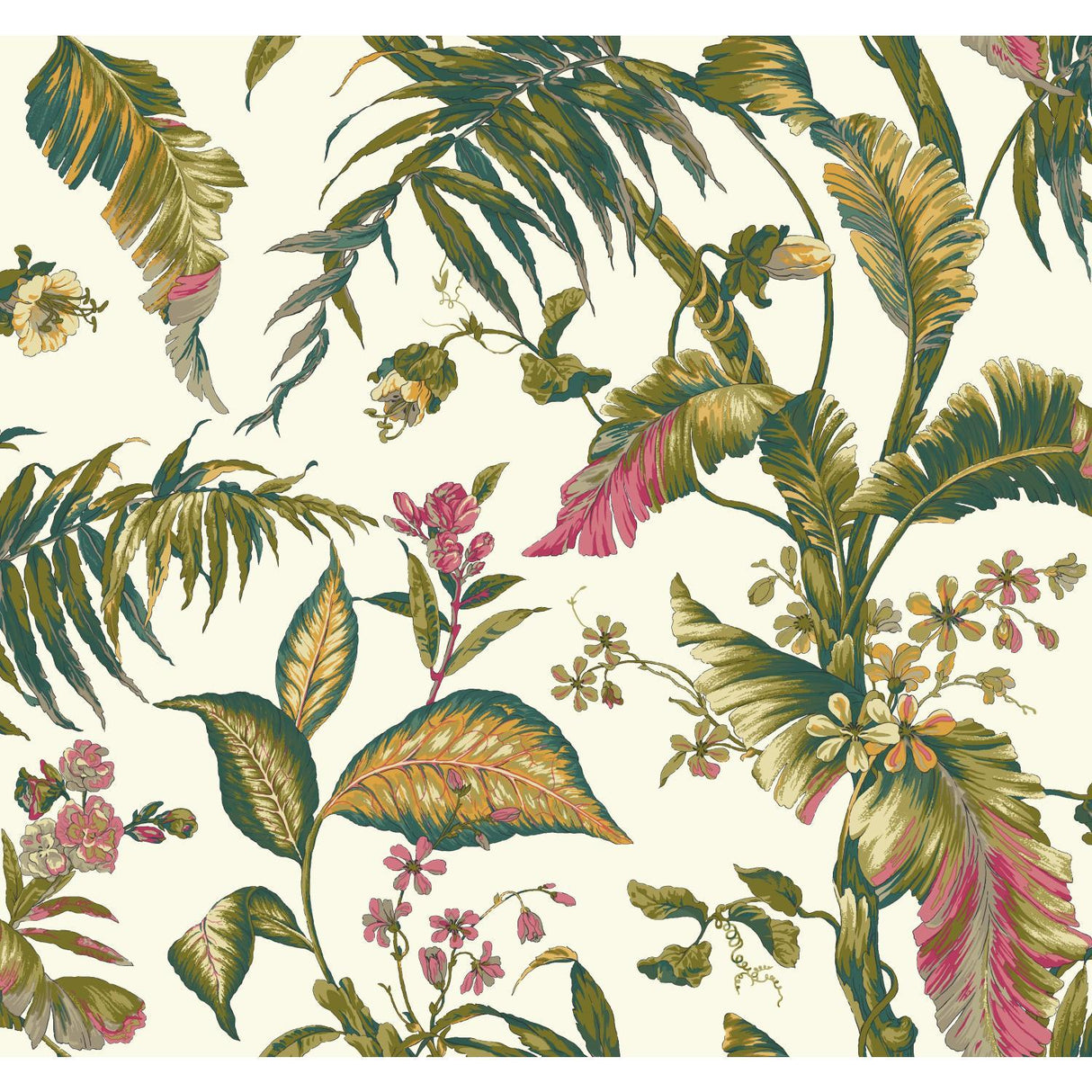 Ashford House Fiji Garden White Wallpaper