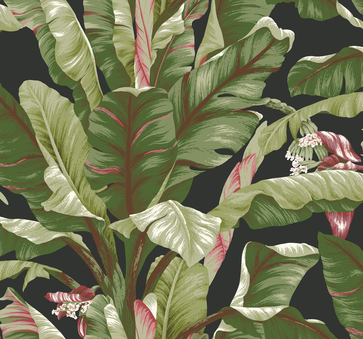 Ashford House Banana Leaf Black Wallpaper