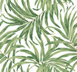 Ashford House Bali Leaves White Wallpaper