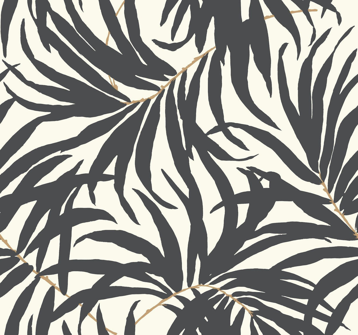 Ashford House Bali Leaves Off White Wallpaper