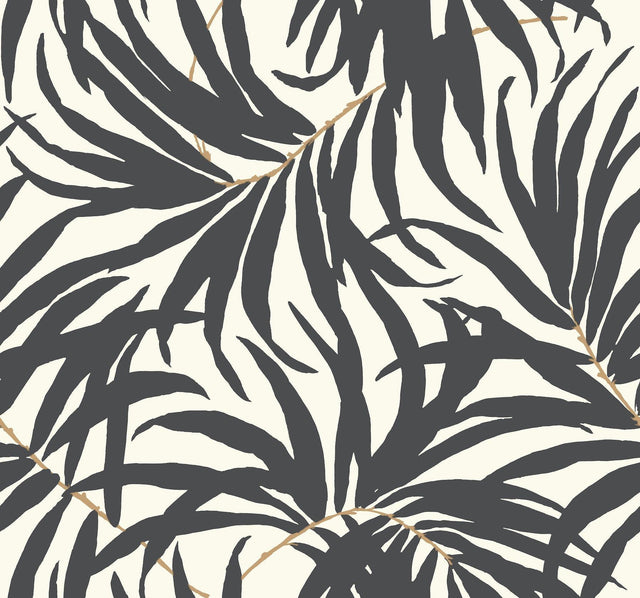 Ashford House Bali Leaves Off White Wallpaper