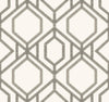 York Sawgrass Trellis White/Taupe Wallpaper