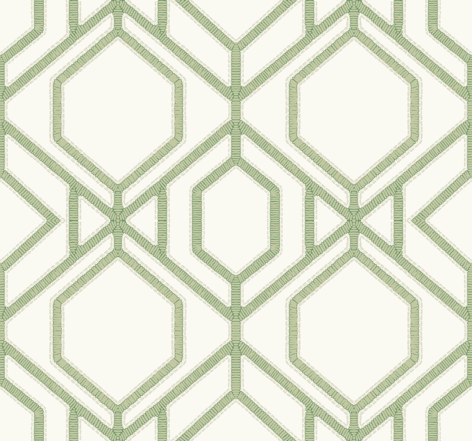 York Green Sawgrass Trellis Wallpaper by York
