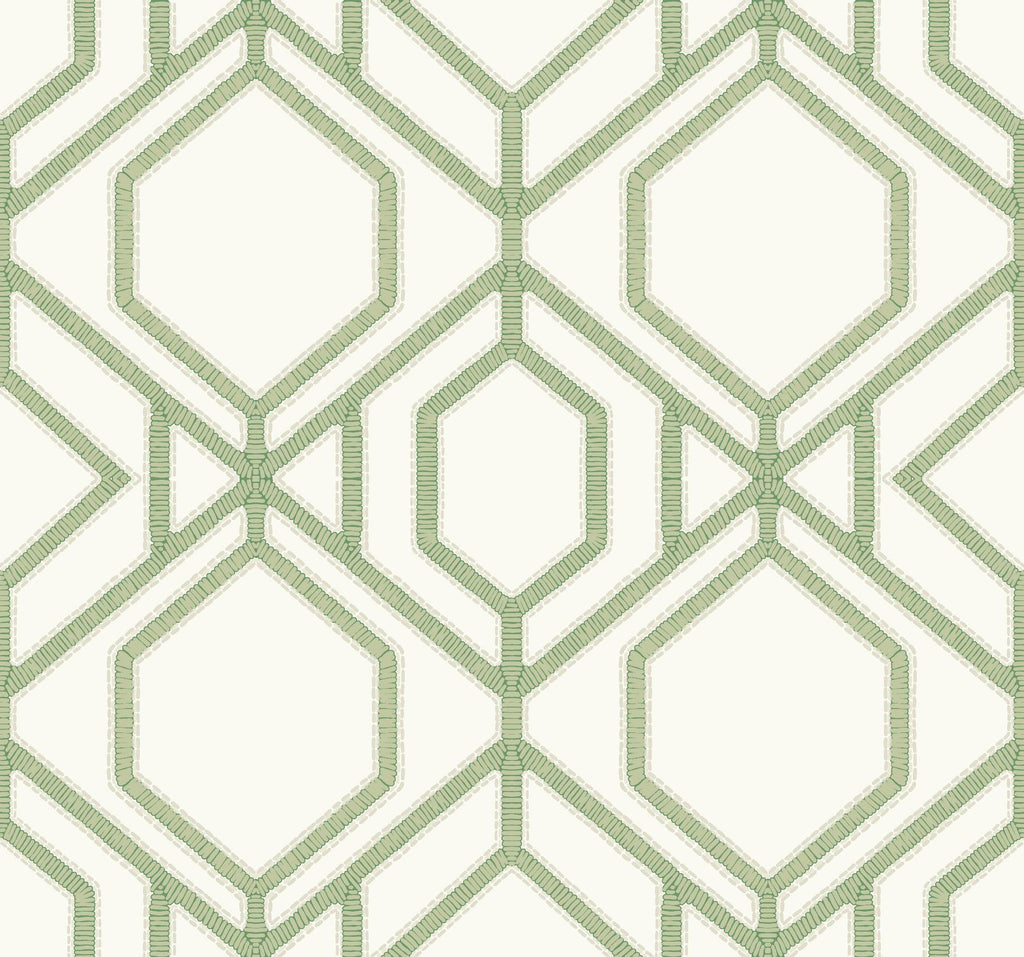 York Sawgrass Trellis Green Wallpaper