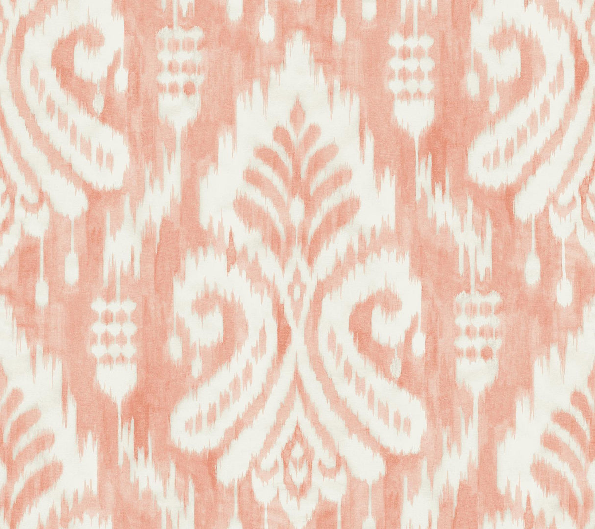 York Hawthorne Ikat Coral Wallpaper