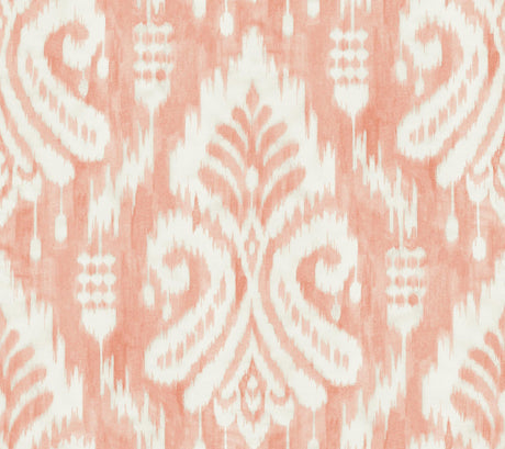 York Hawthorne Ikat Coral Wallpaper