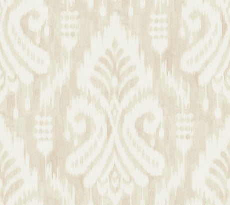 York Hawthorne Ikat Beige Wallpaper