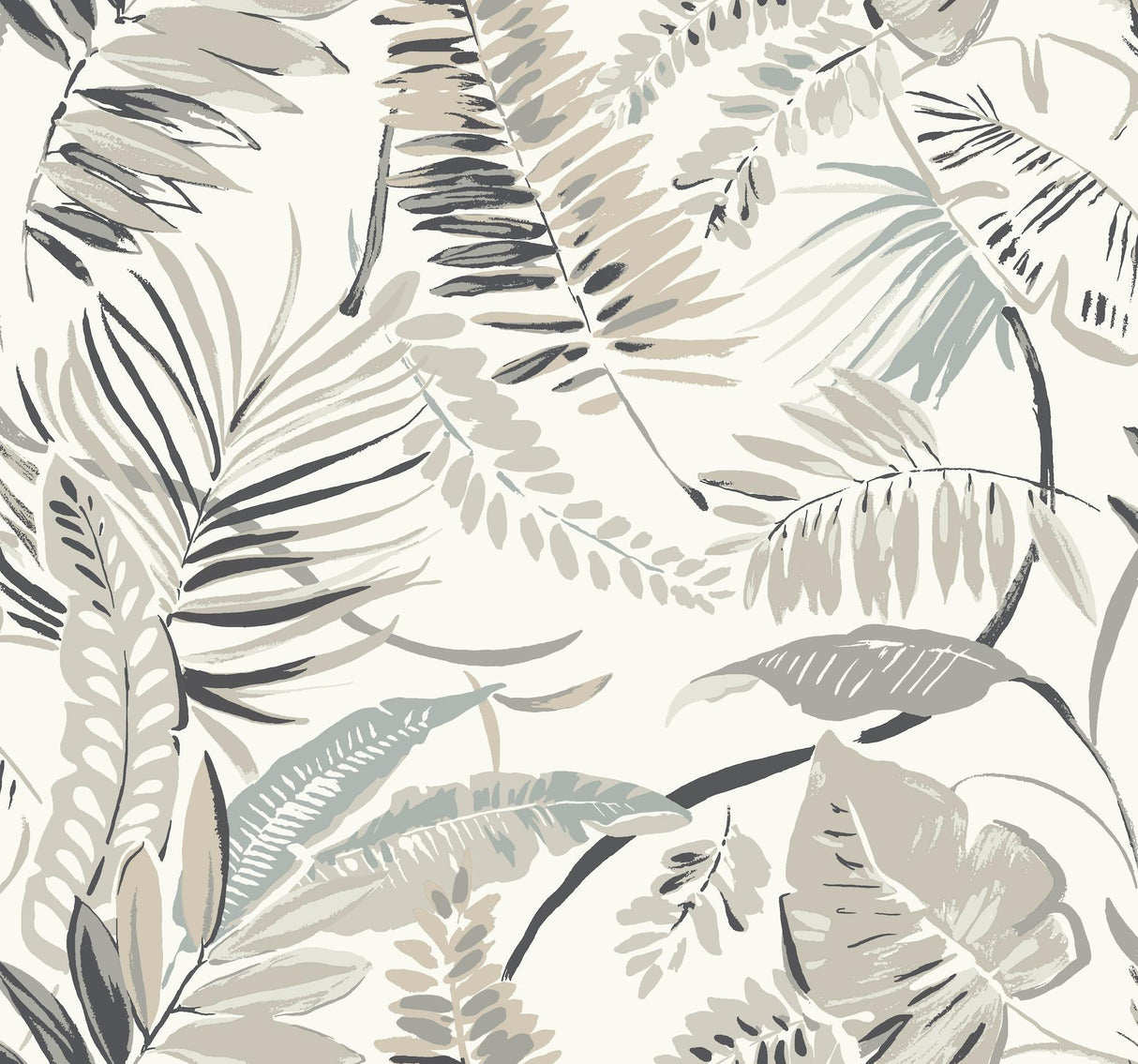 York Tropical Toss White Wallpaper