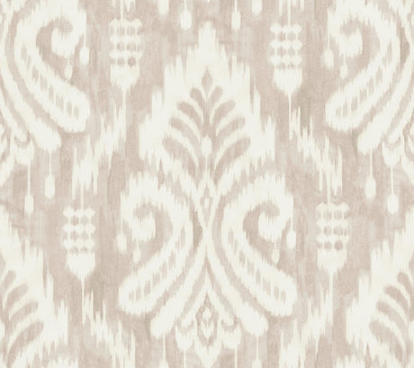 York Hawthorne Ikat Taupe Wallpaper