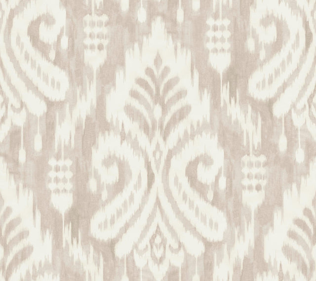 York Hawthorne Ikat Taupe Wallpaper