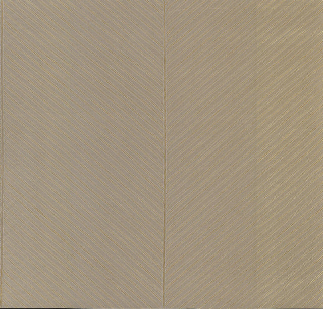 York Palm Chevron Taupe/Gold Wallpaper