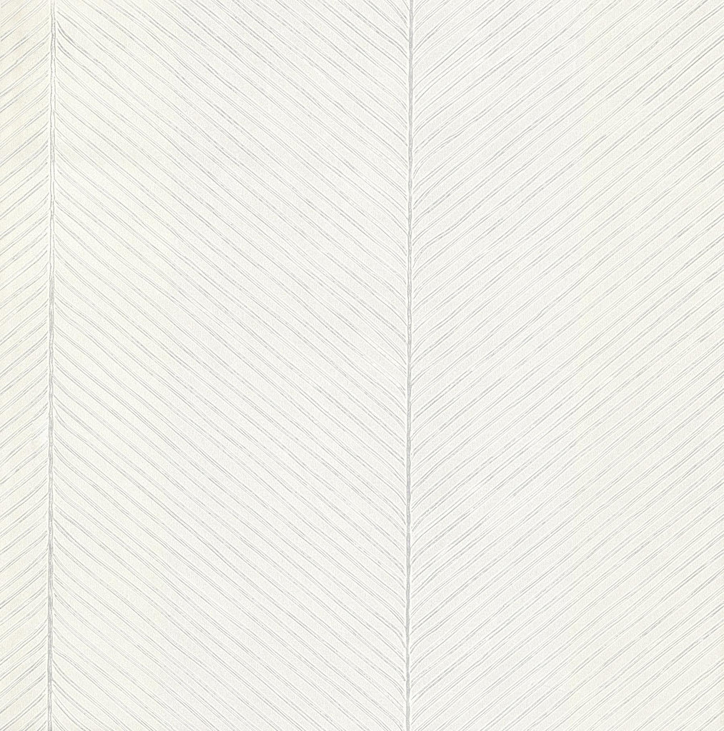 York Palm Chevron White/Silver Wallpaper