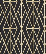 York Riviera Bamboo Trellis Black Wallpaper