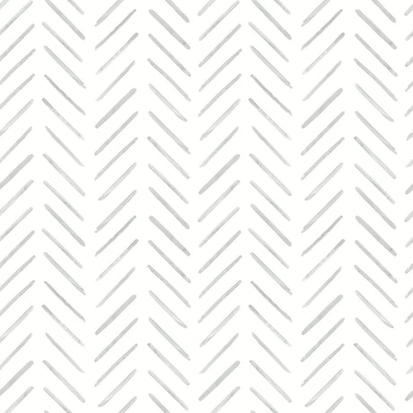 York Painted Herringbone Gray Wallpaper