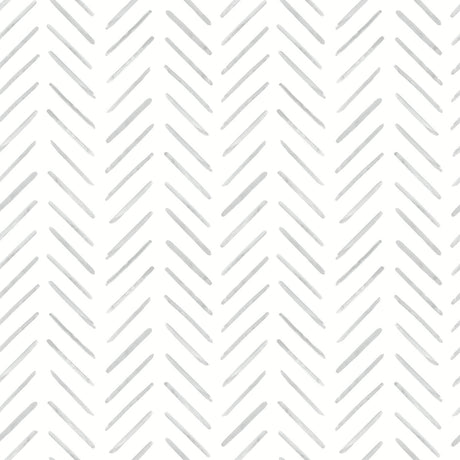 York Painted Herringbone Gray Wallpaper