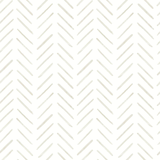 York Painted Herringbone Off White Wallpaper