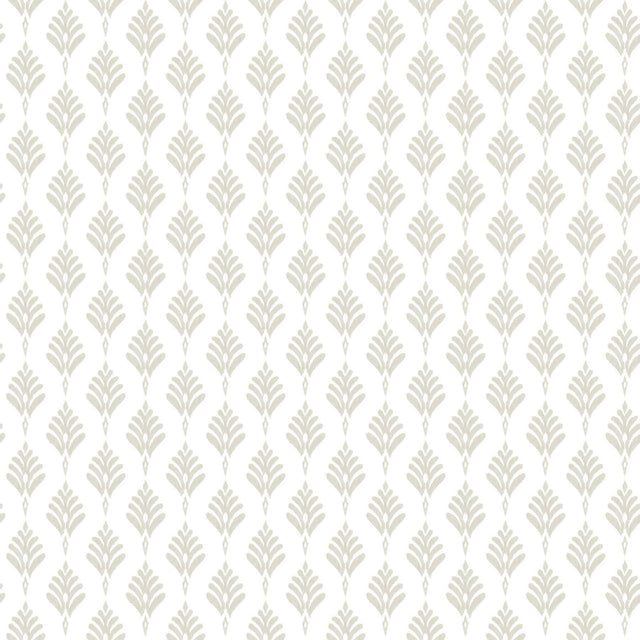 York French Scallop Off White Wallpaper