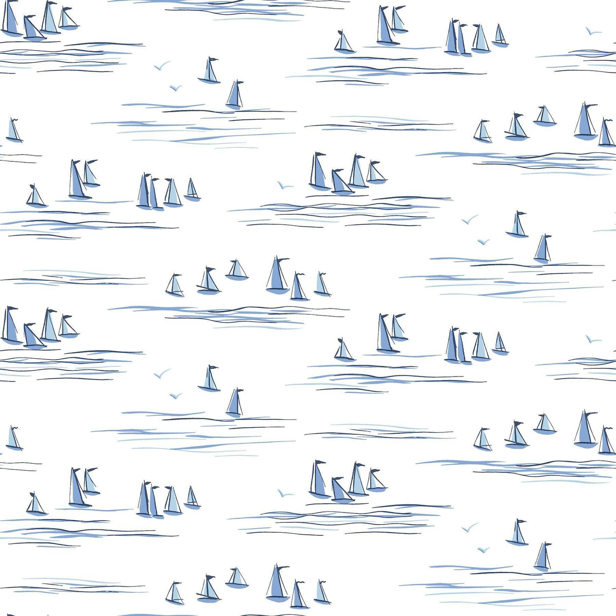York Full Sails Blue Wallpaper
