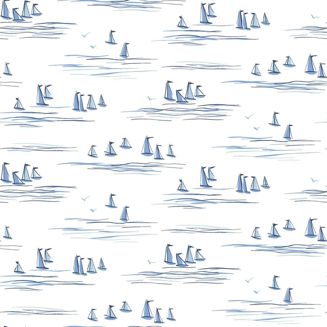 York Full Sails Blue Wallpaper