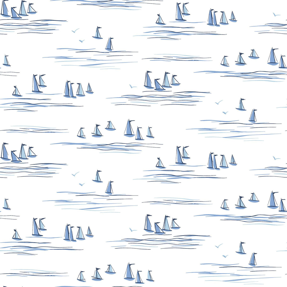 York Full Sails Blue Wallpaper