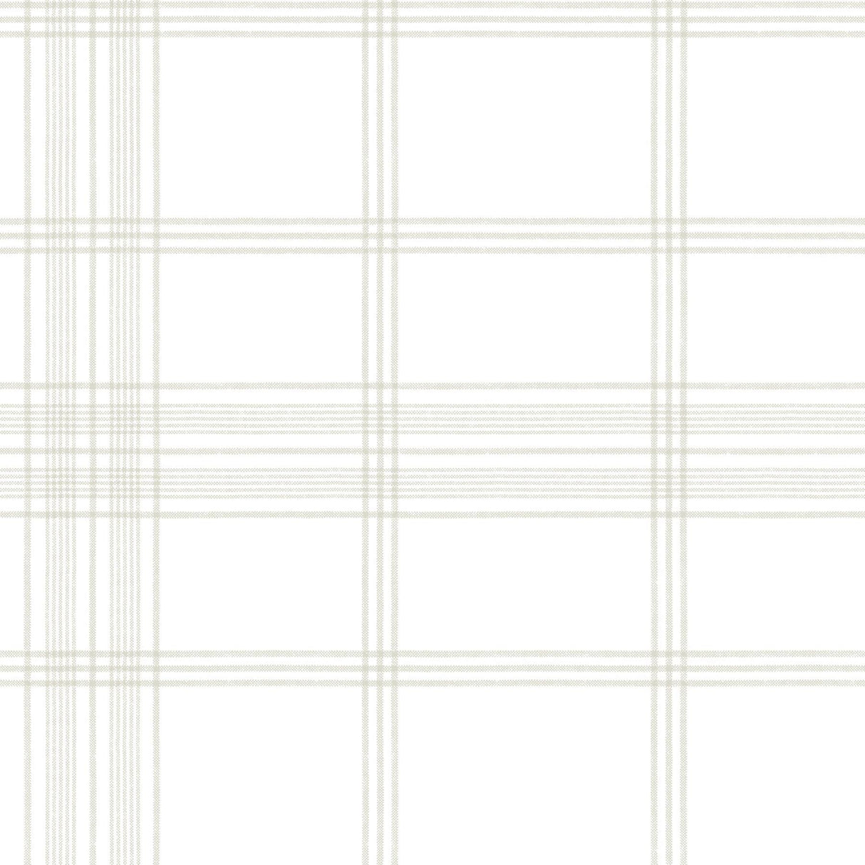York Charter Plaid Off White Wallpaper