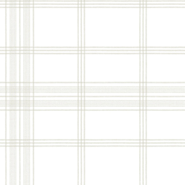 York Charter Plaid Off White Wallpaper