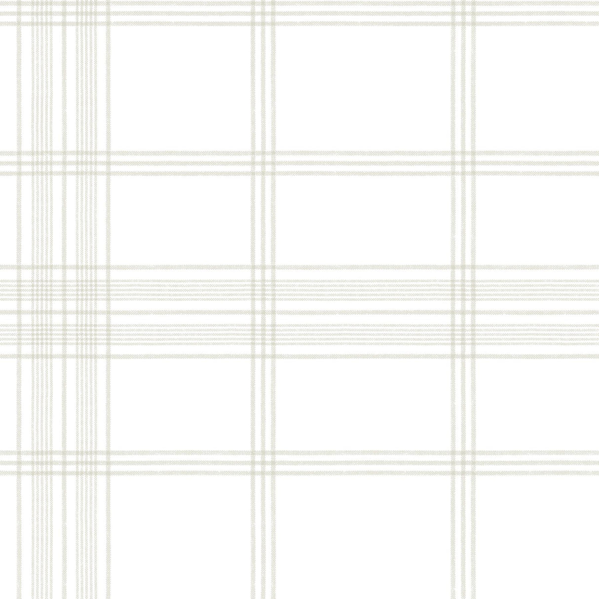 York Charter Plaid Off White Wallpaper