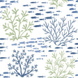 York Marine Garden Green/Blue Wallpaper
