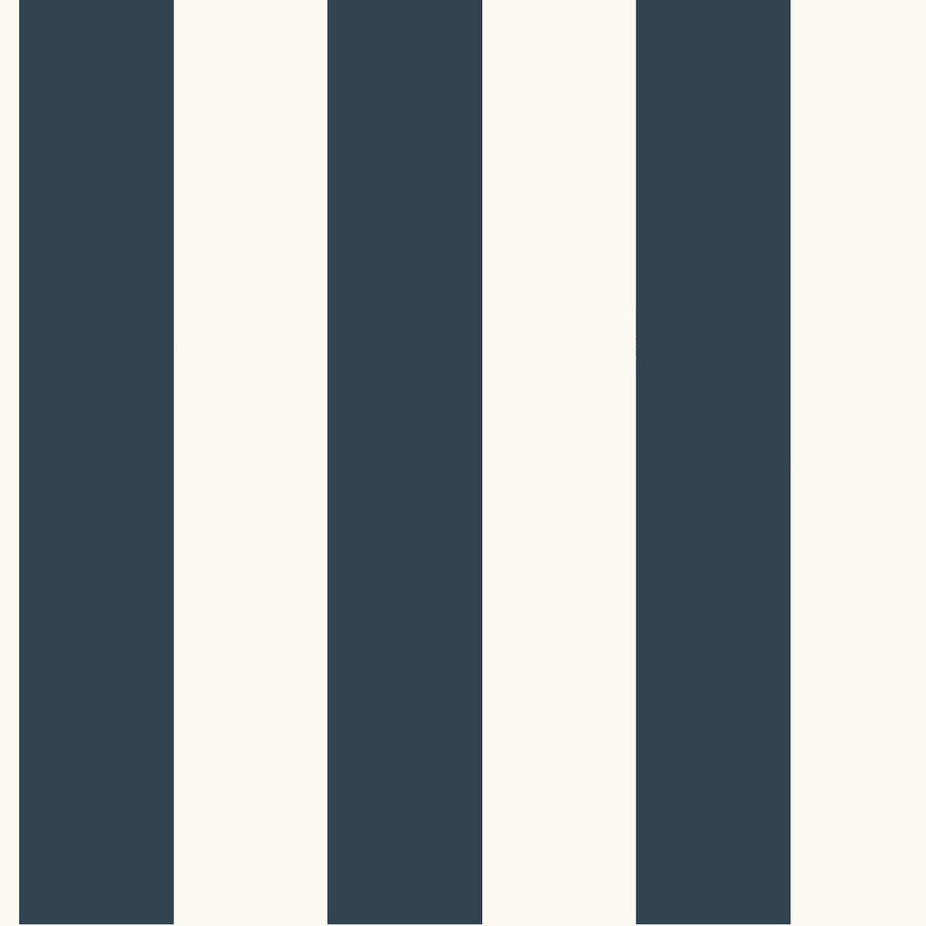 York Awning Stripe Navy Wallpaper