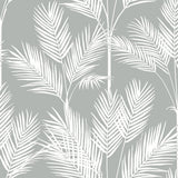 York King Palm Silhouette Gray Wallpaper